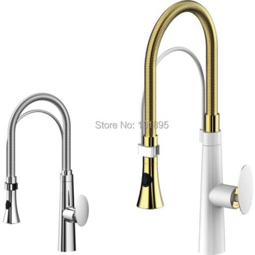 Luxury Deck Mounted 2 Colors 2 Functions Sprayer of Brass Material of Single Handle Kitchen Mixer