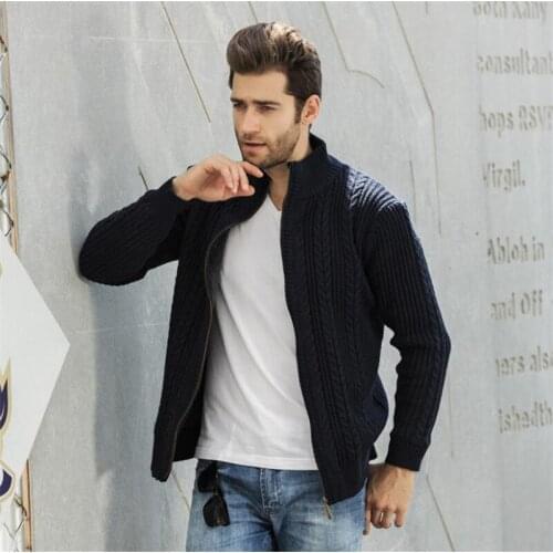 Sweaters Man Wool Cotton Mens Cardigan Winter Autumn Zipper Male Knitwear coats XXXL