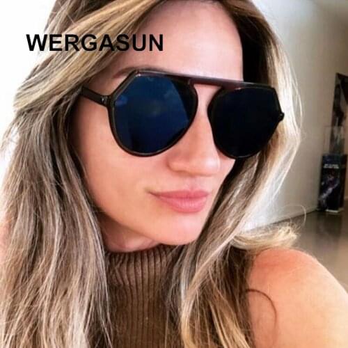 WERGASUN New Classic Oval Fashion Women Sunglasses Female Vintage Luxury Plastic Brand Designer Sun Glasses UV400