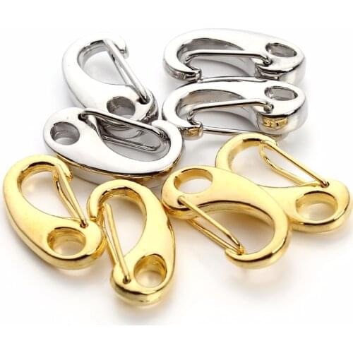 10pcs/lot 21*11mm Lobster Clasp Hook End Clasps Connectors for Leather Bracelet DIY Jewelry Making Keyring Accessory Wholesale