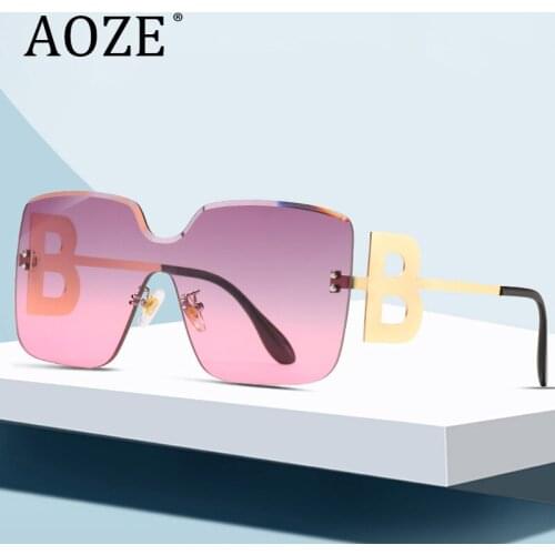 Female Luxury brand Large frame square sunglasses Gradient lenses sun glasses for women RIMLESS high quality high quality 7117