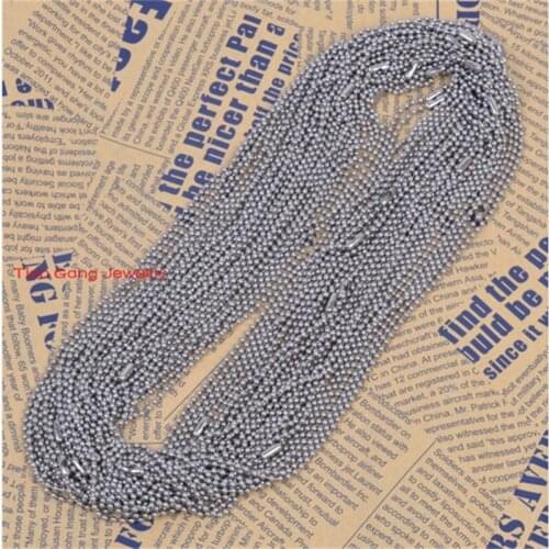 1.5/2.0/2.4/3.2mm 7"-40" 100pcs/Lot Wholesale Jewelry Hot Sale 100% 316L Stainless Steel Ball Link Chain Necklace For Pendant