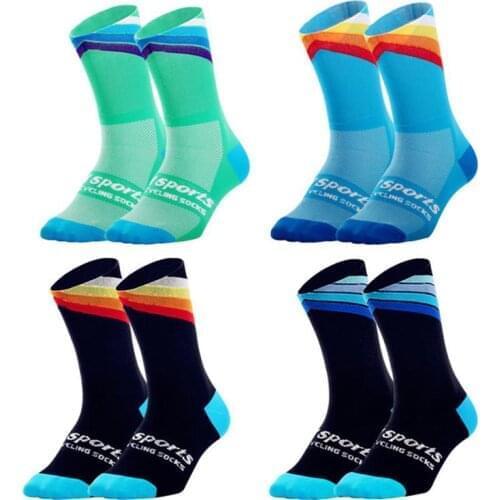 Mounchain 1 Pair Unisex Professional Sports Socks Breathable knee-high Cycling Running sport Socks size 6-11.5 for men and women