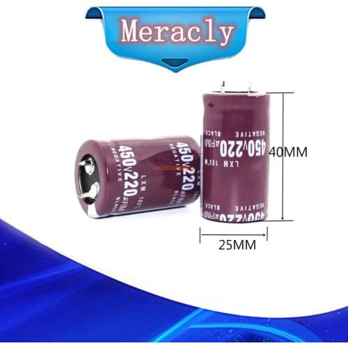 1pcs/lot 450V 220UF 450V220UF aluminum electrolytic capacitor size 25*40mm ECK2 20