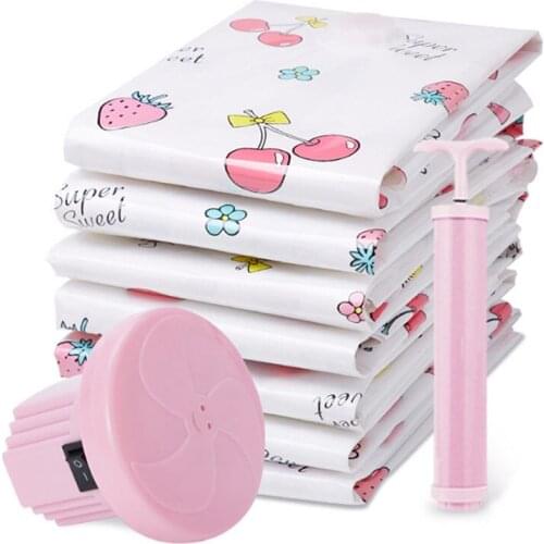 1Pc Cute Useful 1pc Wardrobe Storage Bag Vaccum Space Saver Reusable Organizers For Clothes Compressed Sealed Storage Bag