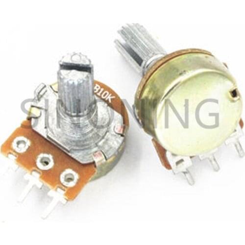 2PCS Single DIY potentiometer B10K three feet 10K handle length 15mm horizontal WH148