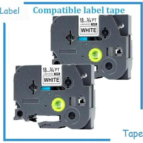 2PK 18mm tze241 tze 241 tze-241 Laminated Label Tapes Compatible for Brother TZ-241