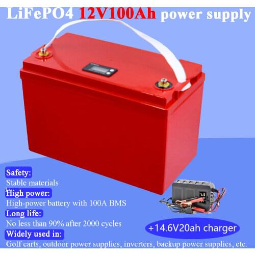 Land Voyager 12.8v 100AH lifepo4 battery with BMS 12V 100Ah battery for go cart UPS Household appliances Inverter Golf cart
