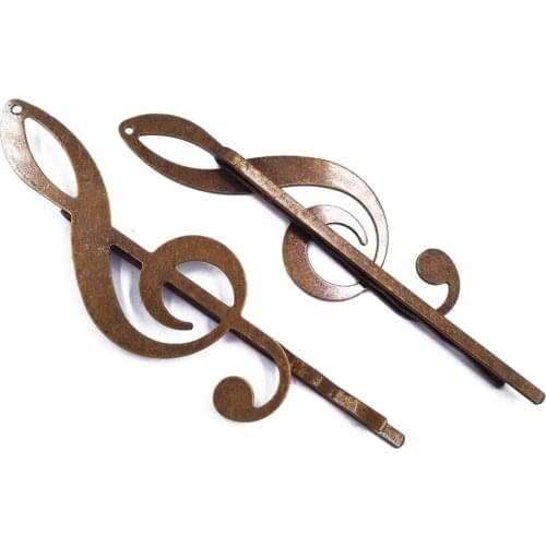 Antique Bronze 120piece Hair Pins with 19x53mm Musical Note Hairpins Jewelry Findings Hair accessories Wholesale HPF58