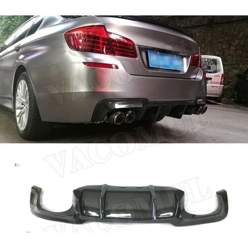Carbon Fiber Car Rear Bumper Lip Spoiler Diffuser For BMW 5 Series F10 M5 Sedan 2012 - 2017 3D Style FRP Back Bumper Extension