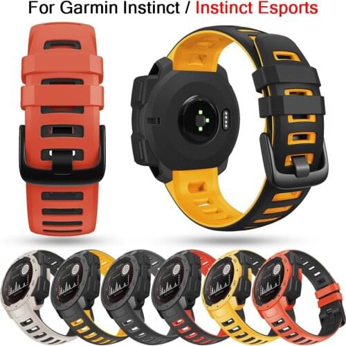 Colorful Silicone Strap Quick Release Replacement Watch Band for Garmin Instinct Smart Watch Bracelet black buckle Wristband