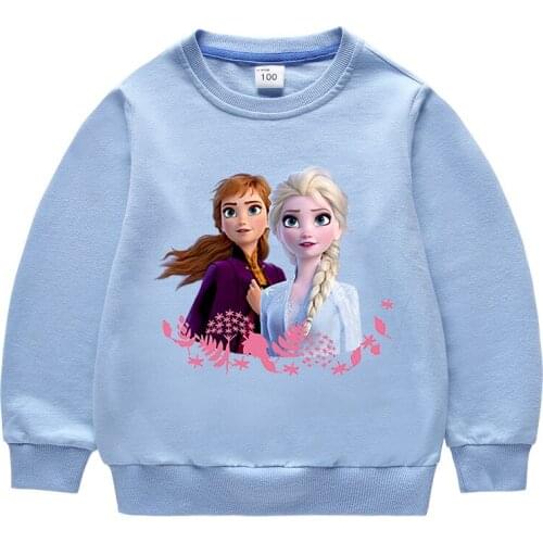 Disney Frozen Elsa Sweater Baby Boys Girls Spring Autumn Top Long Sleeved Pullover For Children Cotton Hooody Clothes