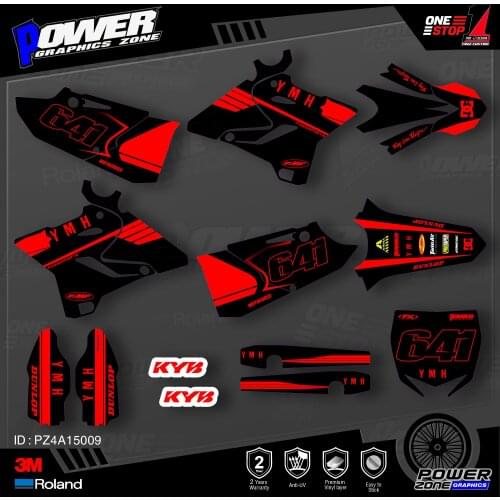 PowerZone Custom Team Graphics Backgrounds Decals 3M Stickers Kit For YAMAHA 2015 2016 2017 2018 2019 YZ125-250 009