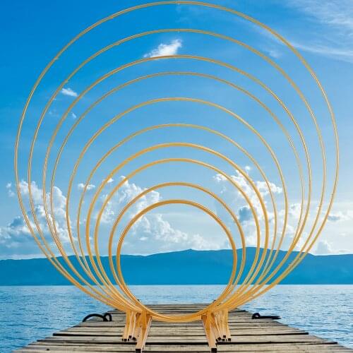 Arched Round Background Bracket Metal Round Wedding Arched Balloon Bow Wedding Props Party Decoration Arched Balloon Bracket Kit