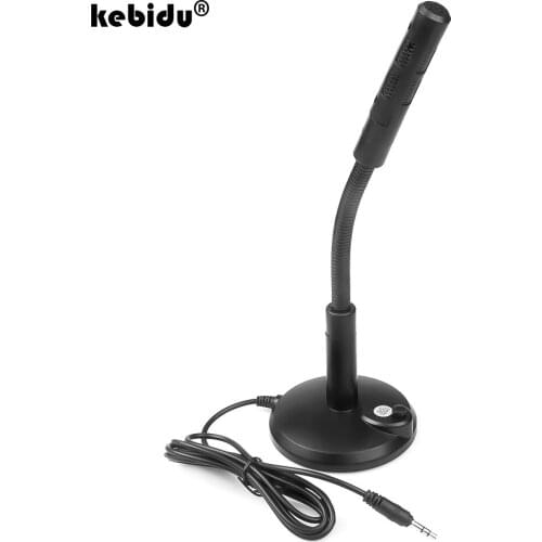 Kebidu USB Laptop Microphone Mini Studio 360 Degree Adjustable 3.5mm Speech Microphone Stand Mic With Holder for Desktop PC