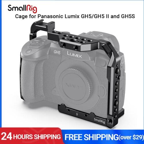 SmallRig GH5 Cage For Panasonic Lumix GH5/GH5S Camera Cage With 1/4' 3/8' Threading Holes+Cold Shoe+NATO Rail -2646