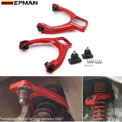 EPMAN Adjustable Front Upper Control Arms Arm Camber Kit Racing For Honda Civic 96-00 RED EP-FCA002EK
