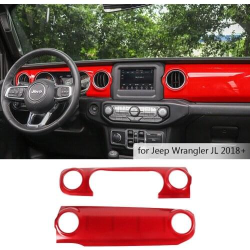 Red Dashboard Control Console Trim Panel Cover Decor for Jeep Wrangler JL 2018
