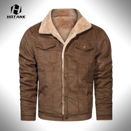 Fashion Lapel Thicken Coat Men Winter Warm Fleece Jacket 2021 Autumn New Cotton Plush Solid Color Casual Jackets Mens Clothing