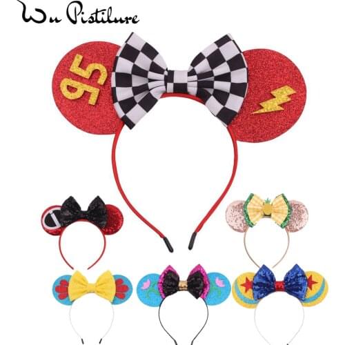 New Lovely Girls Bows Minnie Mickey Headband Ears Hair Accessories Kid Women Head-Accessories Headdress Head Band Party