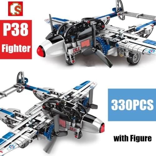 New Sembo Block Military Toys Army Figures Weapons American P38 Plane Aircraft Fighter Building Blocks Bricks Kid Gift Toys
