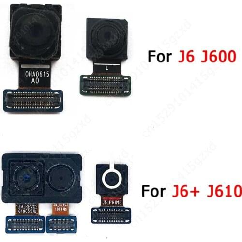 Original Rear Front Camera For Samsung Galaxy J6 Plus J600 J610 Selfie Flex Frontal Back Small Facing Camera Module Spare Parts