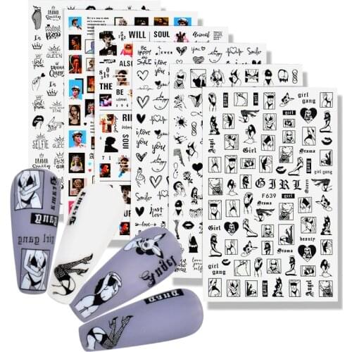 Adhesive / Water Transfer Nail Decal Flower Santa Snowman Bells Rlk Dnowflake New Years Style Stickers Nail Art Decoration Tools