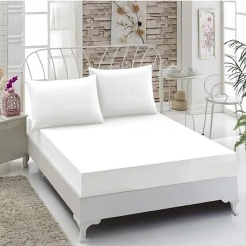 Melody Rubberised Cotton Combed Cotton Bed Sheets Single Bed White