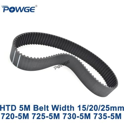 POWGE HTD 5M Timing belt C=720/725/730/735 width 15/20/25mm Teeth 144 145 146 147 HTD5M synchronous Belt 720-5M 730-5M 735-5M
