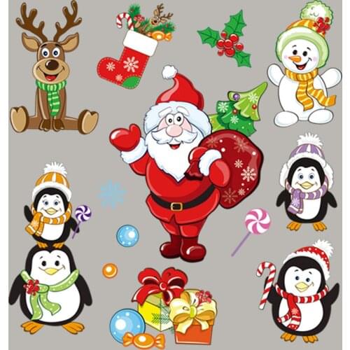 Christmas Set Appliquesappliqued Vinyl Heat Transfer Fashion Diy Tops Clothes Stickers Children Gift