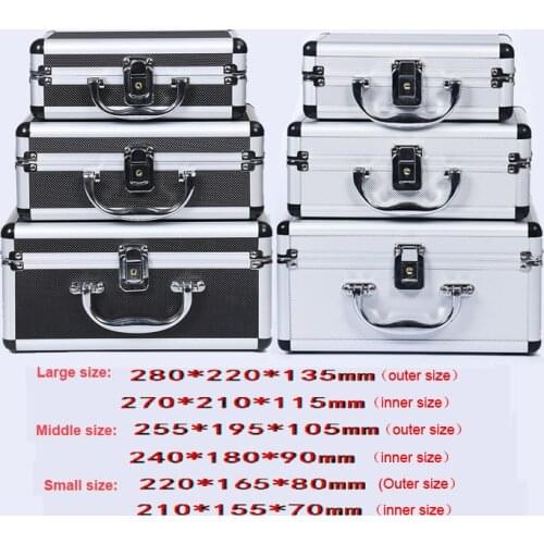 Toolbox Aluminium alloy Protective Safety Case Airtight Tool Box Instrument Case Lockable Box with Pre-cut foam
