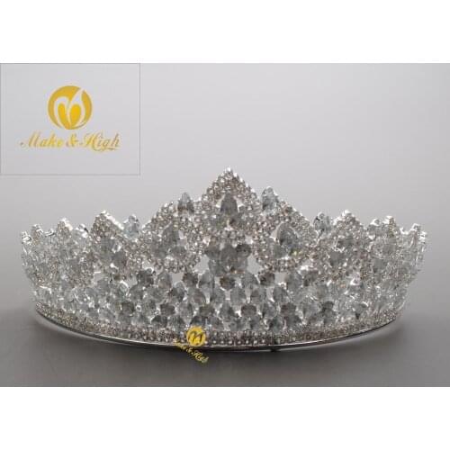 Women Princess Crystal Tiara Crown Bride Headbands Prom Hair Ornaments Wedding Pageant Hair Jewelry Accessories