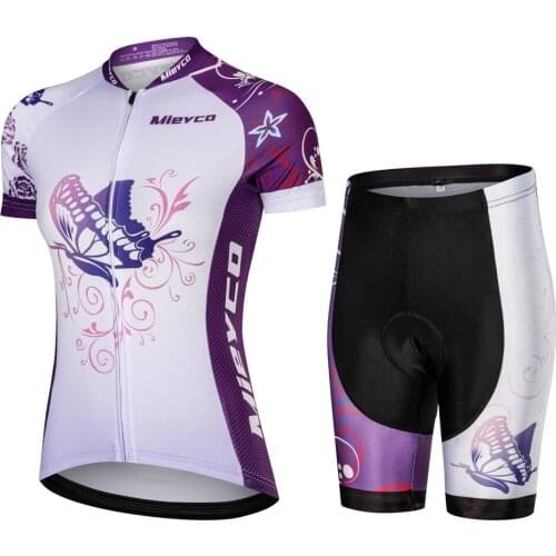 Women Butterfly MTB Bike Clothing Set Breathable Mountain Bicycle Clothes Ropa Ciclismo Quick-Dry Cycling Jersey Team Top Shirt