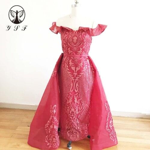 2018 Vestidos De Fiesta Burgundy Off the Shoulder Sweetheart Bling Bling Straight Floor Length Evening Dresses with Overskirt