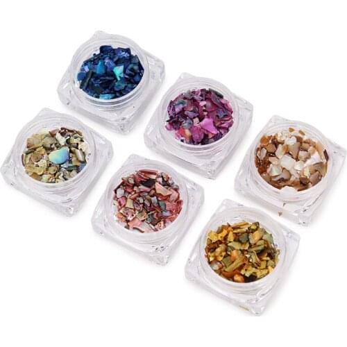 1 Box 3D Abalone Shell Irregular Nail Art Decorations UV Gel Nail Polish Flakies Decoration Nail Accessories