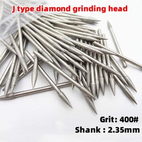 1Pcs 2.35mm Shank 400 Grit Carborundum Electro Polishing Grinding Head Buffing Wheel Rotary Needle Diamond Emery Punching Pin