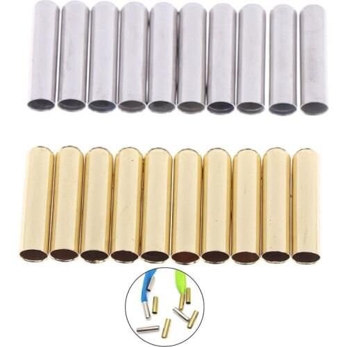 10pcs/lot 4.5x18mm Seamless Metal Shoelaces Tips Ends Replacement Repair Aglets DIY Sneaker Kits Silver Gold Colors