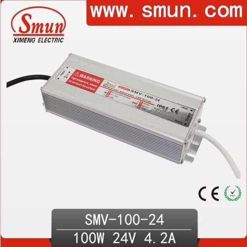 100W 24V 4A Outdoor Waterproof IP67 Switching Led Driver Led Power Supply With CE RoHS SMV-100-24