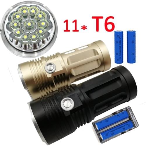 11x XM-L T6 LED Flashlight 12000LM Tactical 3 Modes lanterna Torch Lamp +4x 18650 Battery +Charger Night Light Outdoor Camping