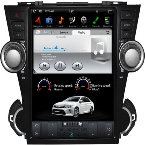 12.1 Inch Android 9.0 Tesla Style Car Radio GPS Navigation DVD Player fit forToyota Highlander 2009 2010 2011 2012 2013 Headunit