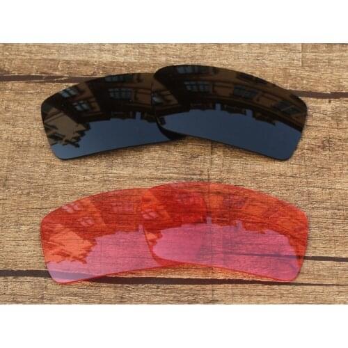 Vonxyz 2 Pairs Stealth Black & Pink Replacement Lenses for-Oakley Gascan Frame