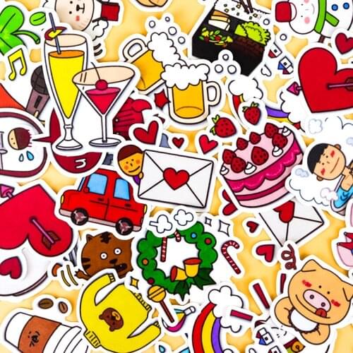 39pcs Creative Cute Self-made Daily life Watercolor leaves DIY Stickers Diary Album Decoration scrapbooking child stationery