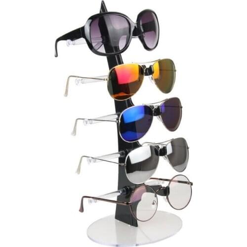 High Level Fashion Sail 5 Pairs Glasses Display Stand Counter Plastic Sunglasses Display Props Mirror Sunglasses Display Rack