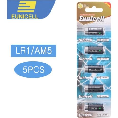5PCS N Size batteries LR1 AM5 E90 AM5 MN9100 1.5V Alkaline duty Battery Primary and Dry Batteries for Speaker Bluetooth Players