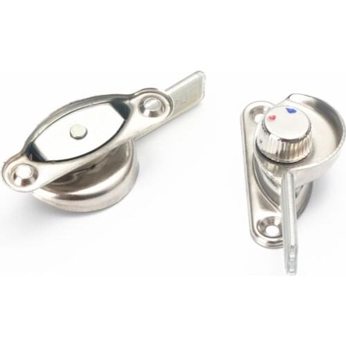 8pcs/lot Sliding Door Window Security Anti-theft Lock Stainless Steel Crescent Lock with Switch for Child Safty