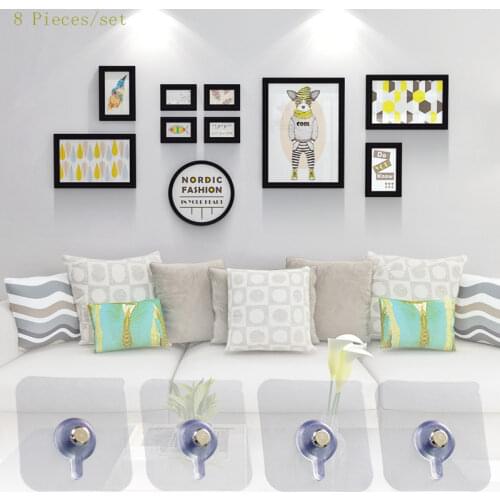 8Pcs Set Cross Stitch Wall Painting Hole Hook Self Adhesive Hole Nail Non-Trace Photo Frame Hole Hanging Nail