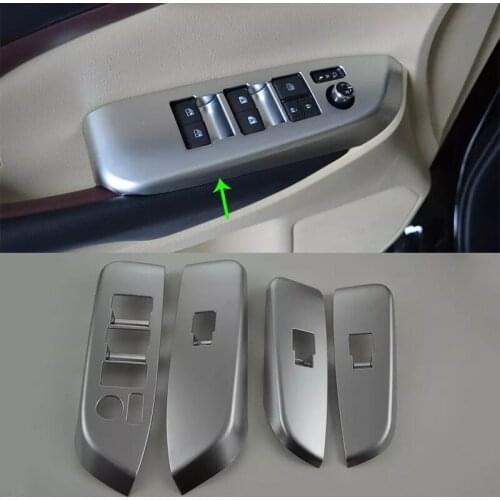 Car Accessories Interior Decoration LHD ABS Armrest Window Lift Down Rises Cover Trim For Toyota Highlander 2015 Car Styling