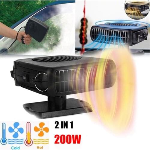 200w 12v Car Truck Auto Heater Hot Cool Fan Windscreen Window Demister Defroster Winter Heater Portable Hand Warmer Charging