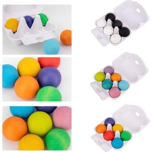 Baby Wooden Rainbow Blocks Matte Sphere Marcaron Balls Educational Early Toys