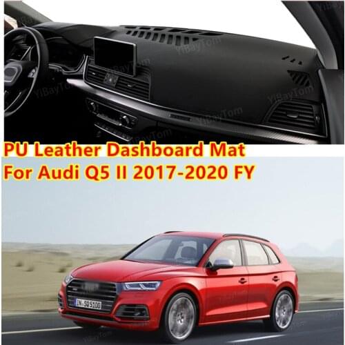 For Audi Q5 II 2017-2020 FY PU Leather Anti-Slip Mat Sunshade Dashmat Protect Carpet Dashboard Cover Pad Accessories